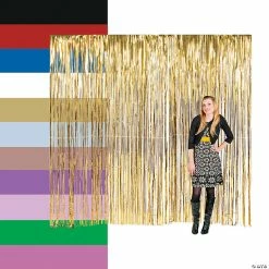 Coupon 🛒 Large Metallic Fringe Backdrop Curtains ✔️