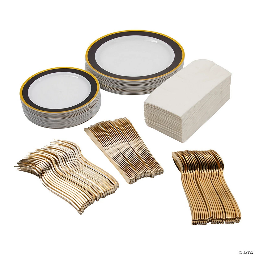 Best Sale ๐ฅ Premium Black & Gold Tableware Kit for 24 Guests โญ 1 Best Sale ๐ฅ Premium Black & Gold Tableware Kit for 24 Guests โญ