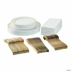 Cheap Reunion Party Supplies Shop 34 Deals ๐ Premium Plastic Tableware Kits for 24 Guests ๐