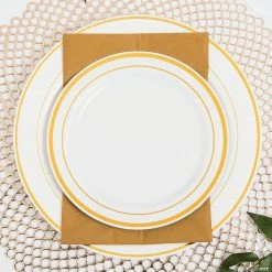 Deals 😀 Premium Plastic Tableware Kits for 24 Guests 😉 5 Deals 😀 Premium Plastic Tableware Kits for 24 Guests 😉 -Cheap Reunion Party Supplies Shop premium white and gold plastic tableware kit for 24 guests13941592 a02