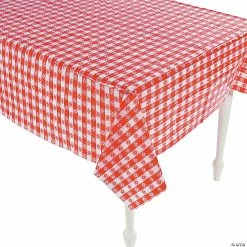 Cheapest 😉 Red & White Checkered Plastic Tablecloth - 12 Pc. 💯 -Cheap Reunion Party Supplies Shop red and white checkered plastic tablecloth 12 pc 26 1620 um