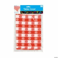 Cheapest 😉 Red & White Checkered Plastic Tablecloth - 12 Pc. 💯 -Cheap Reunion Party Supplies Shop red and white checkered plastic tablecloth 12 pc 26 1620 v