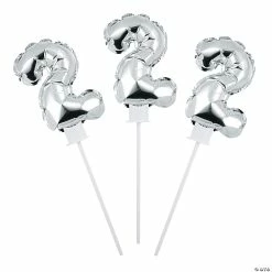 Promo 😉 Self-Inflating Number 2 6" Mylar Balloons - 6 Pc. 🔥