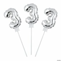 Best deal 👏 Self-Inflating Number 3 6" Mylar Balloons - 6 Pc. 🥰