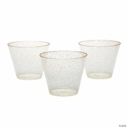 Top 10 🥰 Small Clear Plastic Cups with Gold Glitter - 50 Pc. 👏