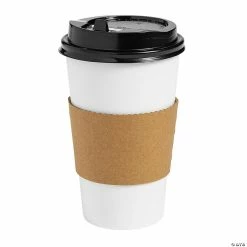 Best Sale 🌟 Solid Color Paper Coffee Cups with Lids & Sleeves - 12 Ct. 😍