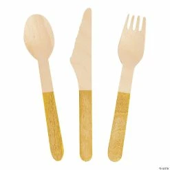 Promo 😀 Wooden Cutlery Sets - 24 Pc. ✔️