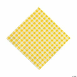Budget ๐ Yellow Gingham Luncheon Napkins - 48 Pc. ๐งจ